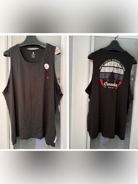 NWT Canadiana Men’s 3X Black Sleeveless Tank Canada Logo 100% Cotton